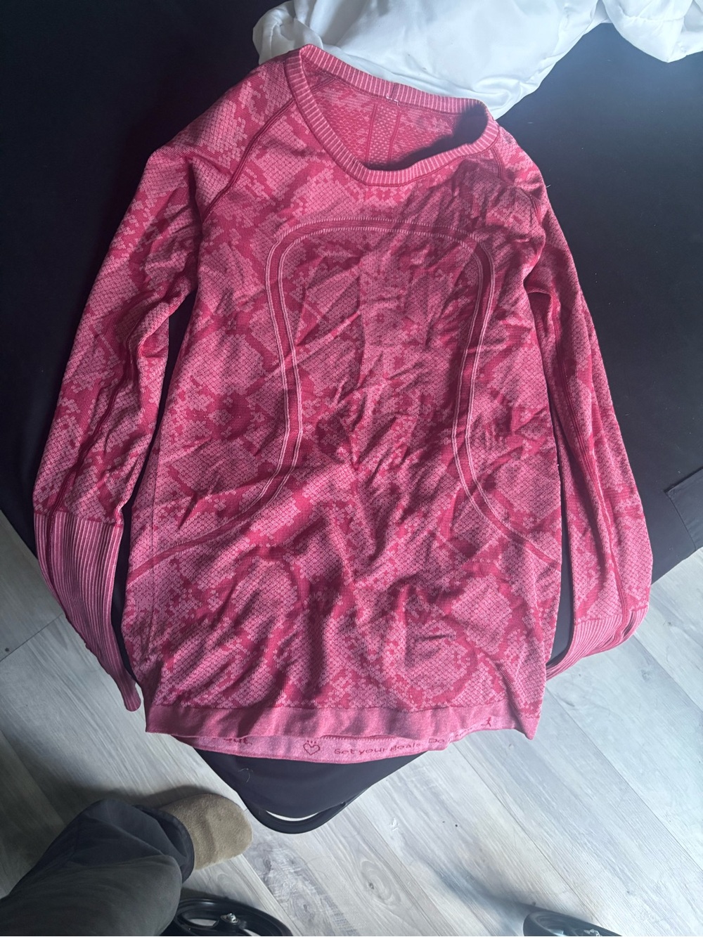 lululemon athletica Pink Patterned Long Sleeve Crew